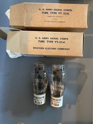 VT-25-A, Vacuum tubes, tubes, VT-25-A 10Y matched pair NOS with ceramic base