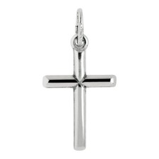 Italian 925 Sterling Silver Cross Pendant Plain Real Silver Tube Crucifix- ESP41