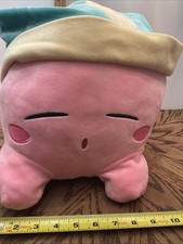 Nintendo Kirby Sleeping Plush 12" Jumbo Size Video Game Character With Hat