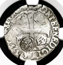 American Colonies. Billon 15 Deniers, Lis C/S, Edict of 1640, NGC Fine, C/S: XF