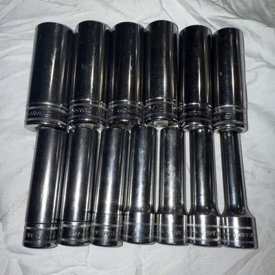 Snap-on Tools NEW 13 pc  1/2'' Drive METRIC Deep 6pt.10-24MM NO 11,23 