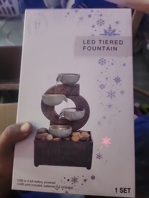NIB Festive Voice LED Tiered INDOOR Fountain BRAND NEW 