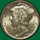 1944 Mercury Dime Silver Brilliant Uncirculated BU Coin #32373