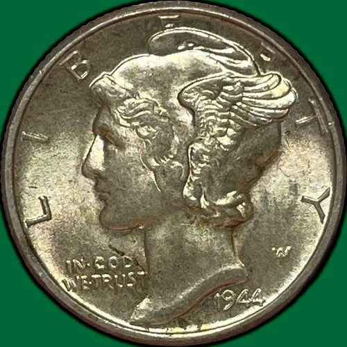 1944 Mercury Dime Silver Brilliant Uncirculated BU Coin #32373