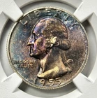 1955 Washington Quarter NGC MS66 Rainbow Toning Silver Gem Gorgeous Color Rare