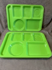 VTG SiLite Chicago Melamine School Cafeteria Lunch Trays #614 Green Set of 4