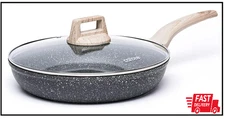 CAROTE Non Stick Frying Pan Skillet, 8" Nonstick Fry Pan with Glass Lid, Egg Pan