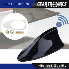 Carbon Fiber Shark Fin Roof Antenna Car AUTO Aerial FM/AM Radio Signal!