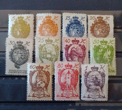 Liechtenstein 1920 Mi# 25/35 escudo de armas  y vistas MH