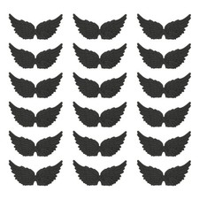 18Pcs Angel Wings for Crafts, Black Wings 5.3 Inch 