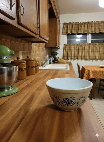 Vtg 70s Pyrex Homestead #401 Mixing 1.5 pt Nesting Bowl EUC Blue & Tan Speckled