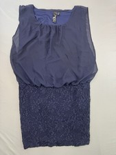 Trixxie Lace Lined Sheath Bottom Dress Navy Blue Size 2X Womens