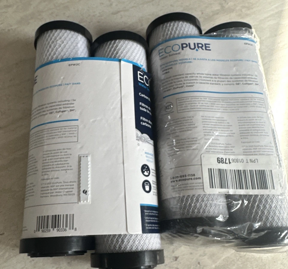 2- EcoPure Water Filter 2-Pack EPW2C Universal Standard Carbon Block Undersink - Image 4 of 4