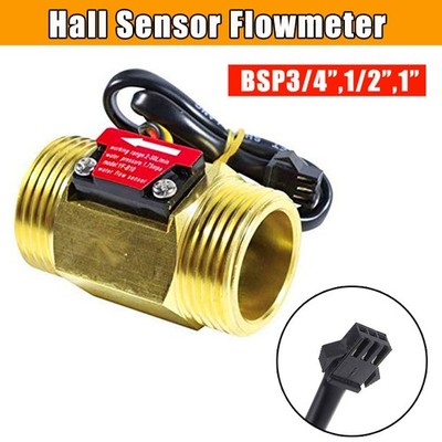 G1/2'' Brass Hall Flowmeter with NTC temperature measure Water flow meter sensor