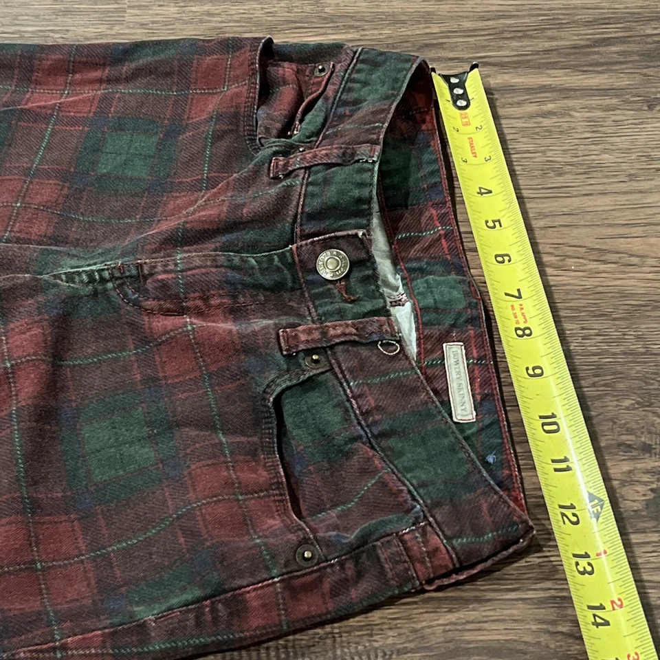 Ralph Lauren Red and Green Plaid Bowery Skinny Girls Jeans Size 14 - Image 4 of 4