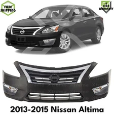 Front Bumper Cover Primed & Grille Assembly Kit For 2013-2015 Nissan Altima