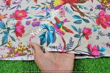 Indian Cotton Voile Fabric Hand Block Print Craft Dressmaking Material By 5 Yard