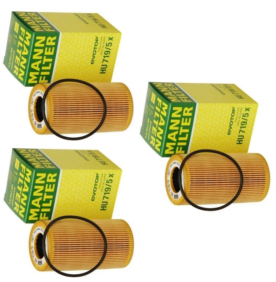 Conjunto de 3 filtros de óleo do motor Mann HU 719/5 X para Porsche 911 918 Spyder Boxster - Imagem 2 de 4