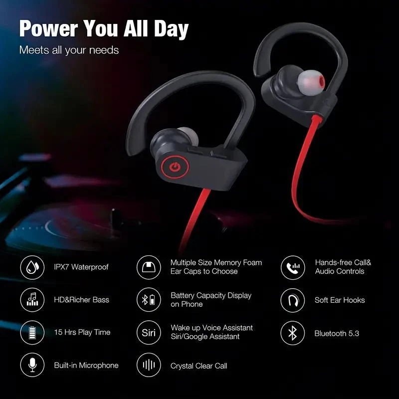 Waterproof Bluetooth 5.0 Earbuds Stereo Sport Wireless Headphones in Ear Headset - Image 4 of 4
