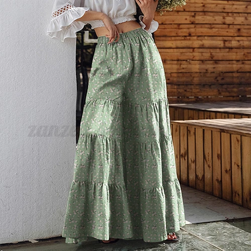   Women's Bohemia Wide Leg Dress Pants   Trousers Culottes Maxi Skirt - Picture 17 of 23