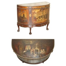 IMPORTANT ANTIQUE MUSEUM QUALITY CLAW & BALL LEATHER PAINTED HALF MOOD SIDEBOARD