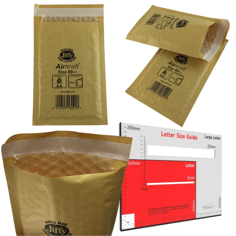 Buste Imbottite Per Spedizioni 50 JL5 Jiffy Bags Airkraft Bubble Envelopes 10.5" X 14" - GOLD | UK Libretto Postale