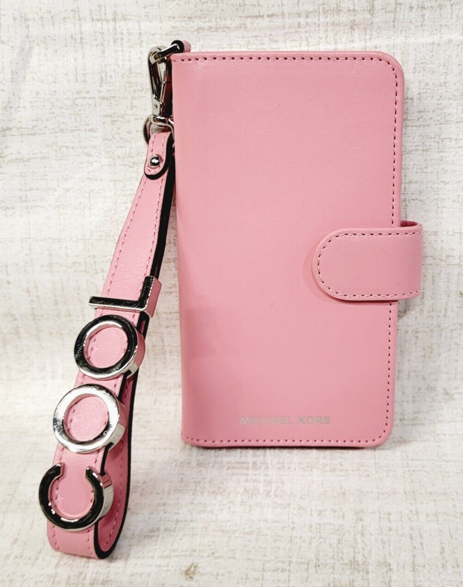 Michael Kors iPhone Leather Snap Hard Cover Card Holder Wristlet