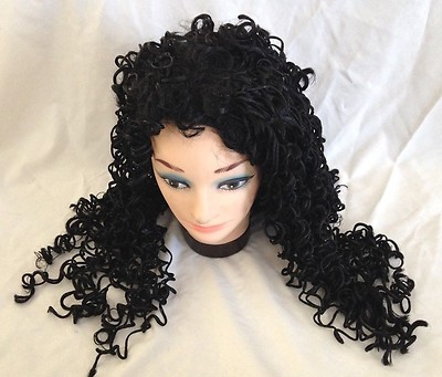 Kinky Long Black Curly Costume Wig Hair - One Size Fits Most  display picture 3