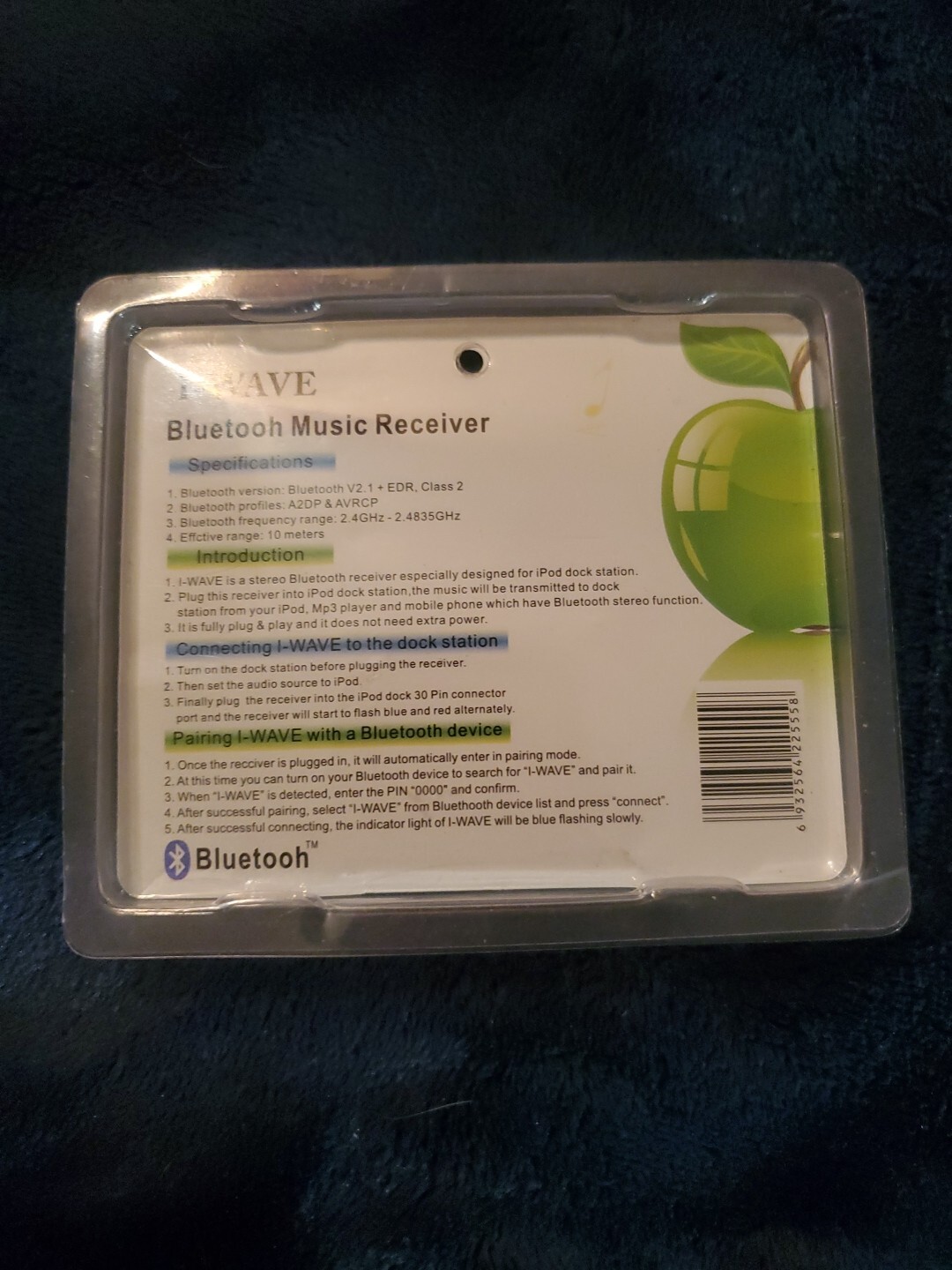 Bluetooth A2dp Music Audio 30 Pin Receiver Adapter for iPod iPhone 