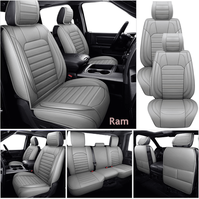 Gray Custom Pu Leather Car Seat Covers For 2010 2021 Dodge Ram 1500 2500 3500 Us - 2021 Dodge Ram 3500 Crew Cab Seat Covers Gray Custom Pu Leather Car Seat Covers For 2010 2021 Dodge Ram 1500 2500 3500 Us - 2021 Dodge Ram 3500 Crew Cab Seat Covers