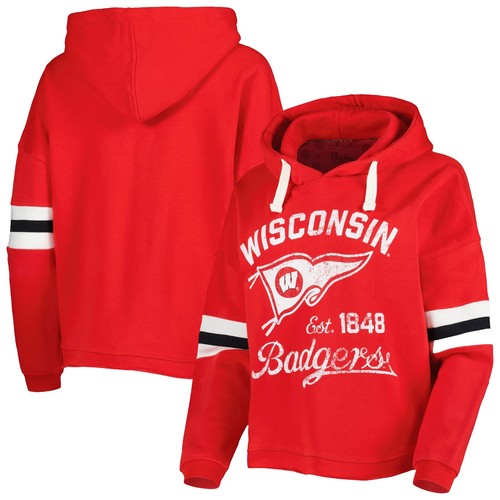 Wisconsin Badgers W Patch – 3.25" Wide Iron-On – Red & Black – Sam & Martha