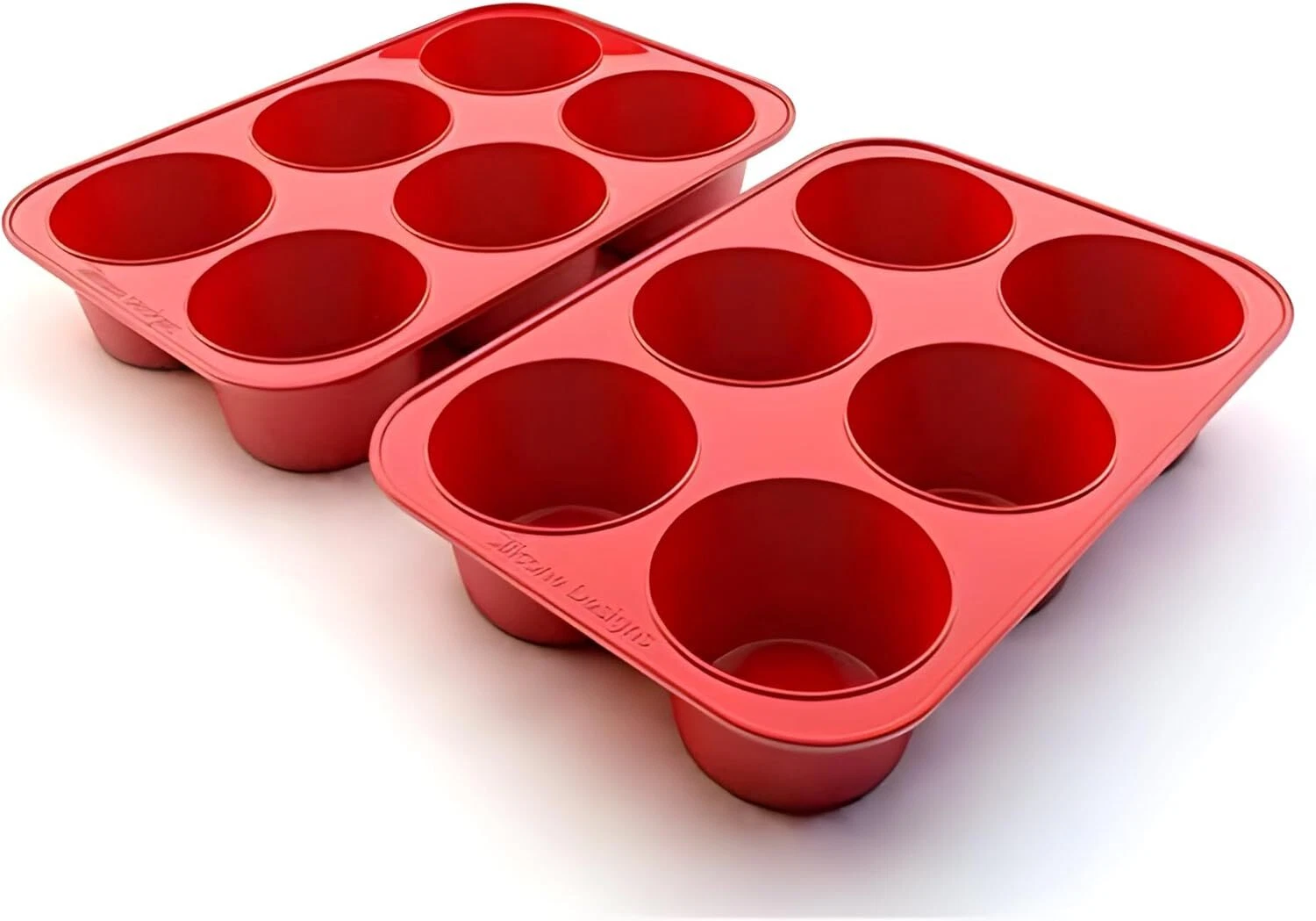 Jumbo Silicone Muffin Pan Set of 2 Nonstick Bakeware for Muffins Cupcakes and...