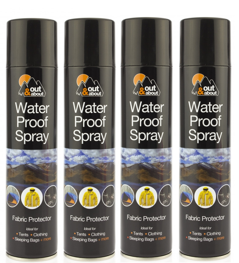4 x AEROSOL IMPERMEABLE PARA TIENDA TELA ZAPATOS PESCA CAMPING TELA PROTECTOR 300ml