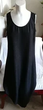 Citron Womens Blk Silk Blend Pullover Shift Maxi Dress Sz S