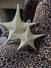 Folding Christmas Star Hanging Ornament, 17 Inch, Gold