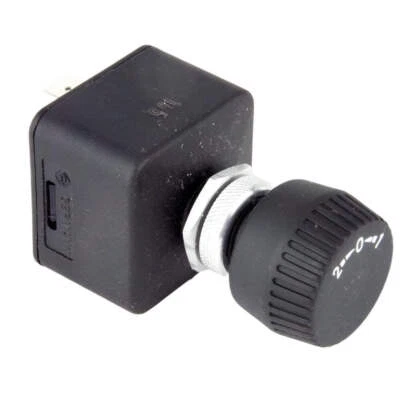 DURITE Black Rotary Switch 3 Position Spring Return