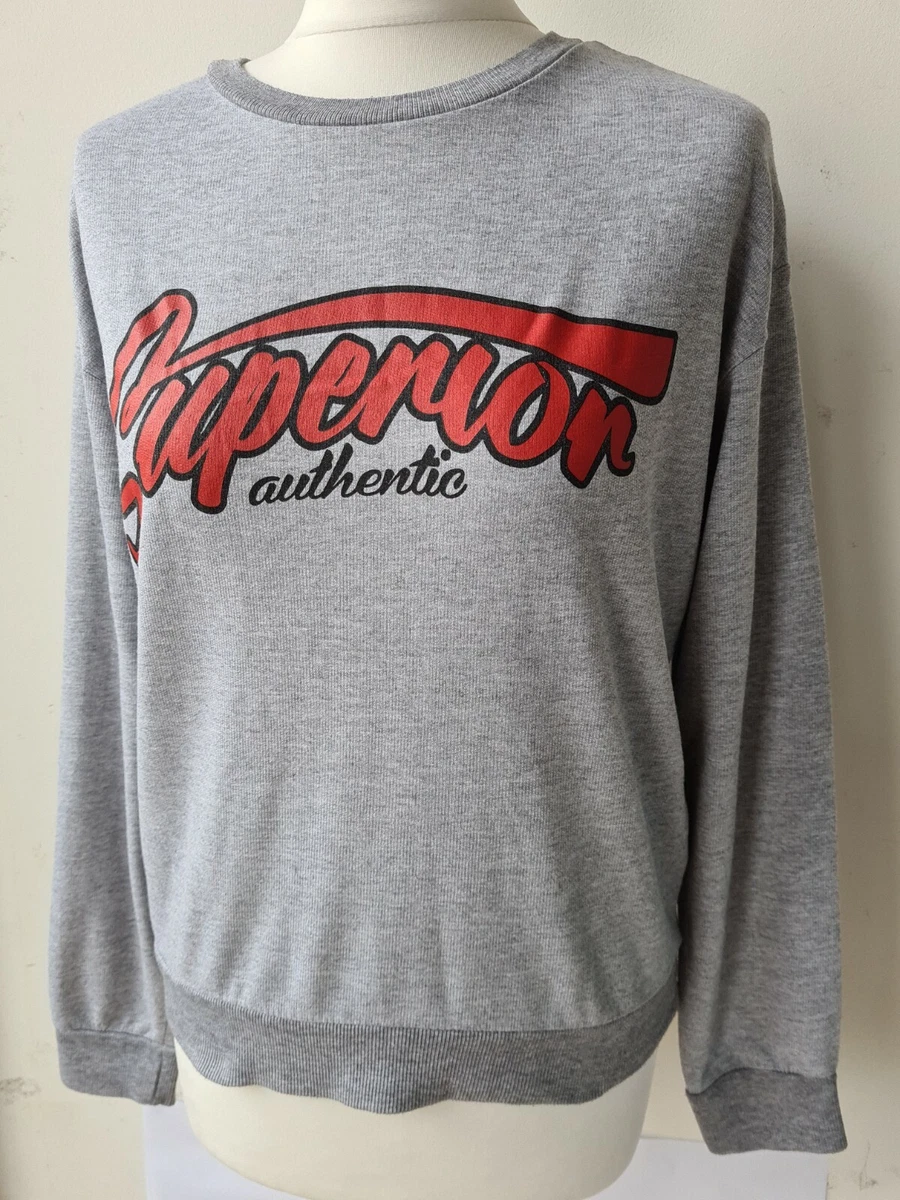Hu0026M Sweatshirt S UK8/10 grey retro graphic slogan college style | eBay