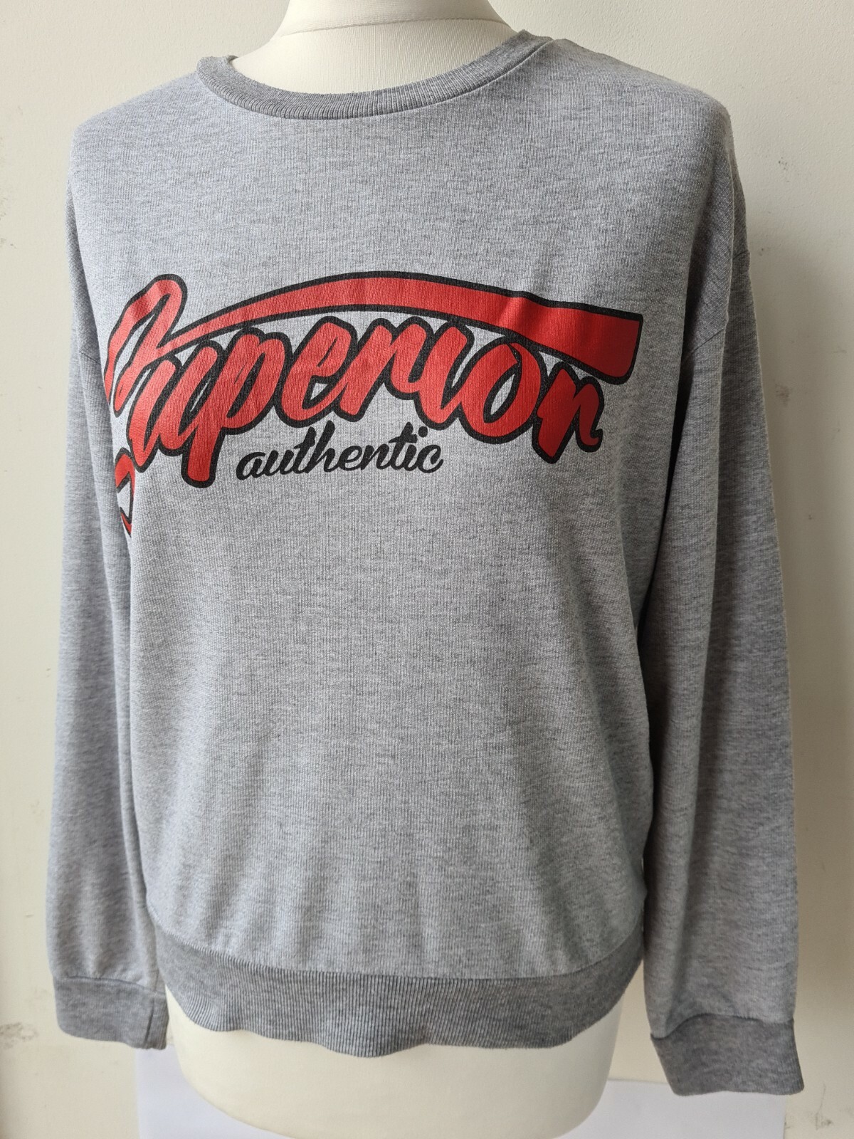 Hu0026amp;M Sweatshirt S UK8/10 grey retro graphic slogan college style | eBay