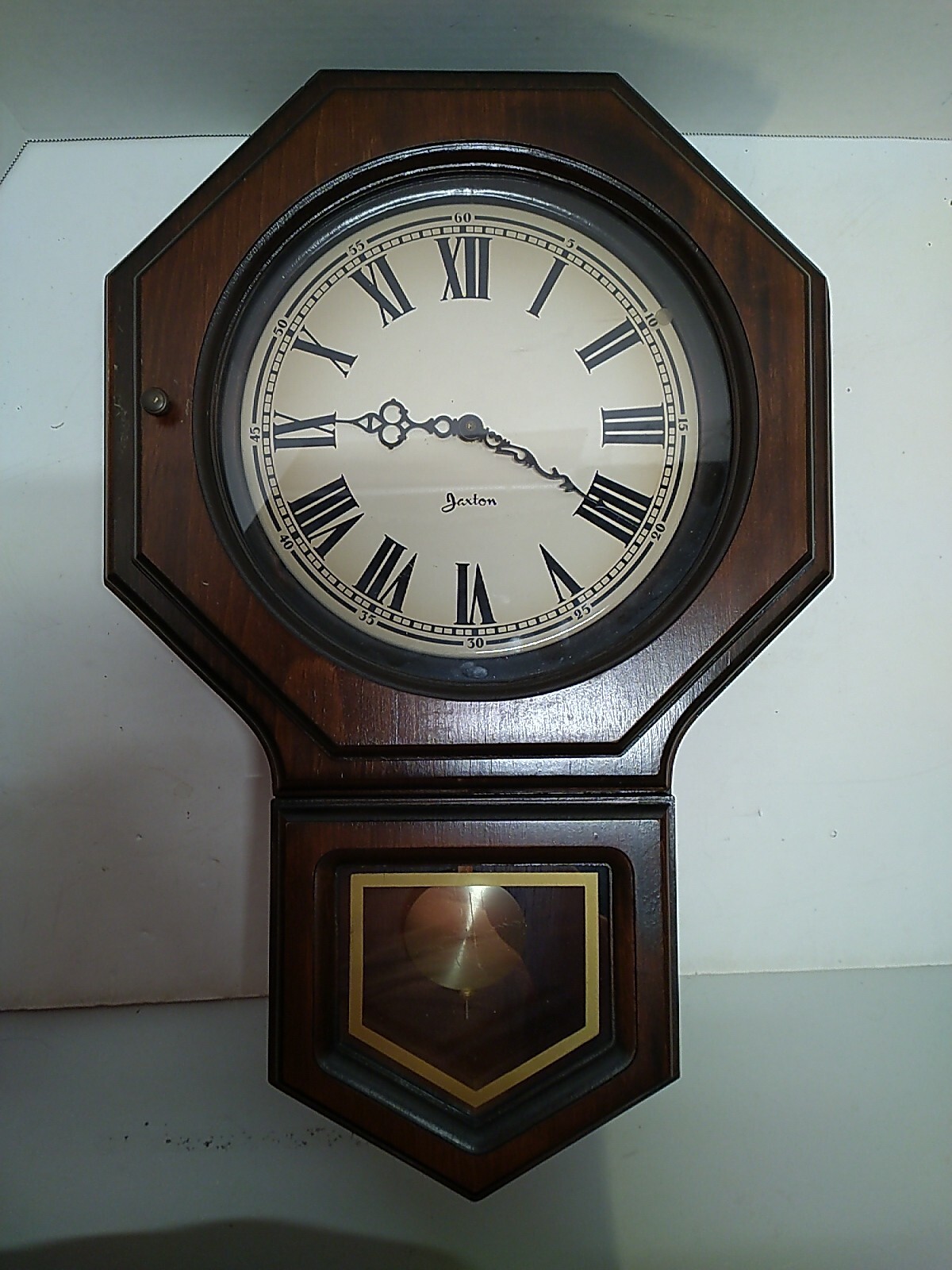 Jaxton Rustic Wood QUARTZ PENDULUM WALL CLOCK Log Cabin Decor