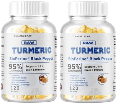 240 Softgel Turmeric Curcumin 5000mg Herbal Extract with BioPerine Root USA