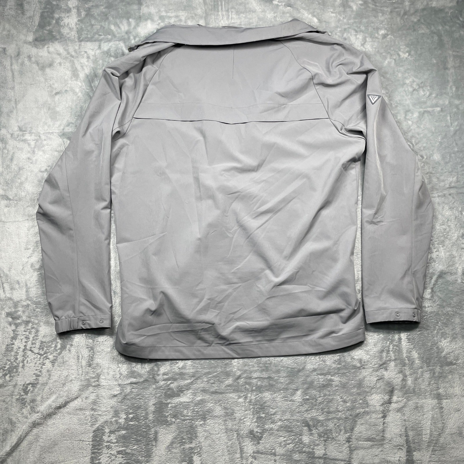 Levelwear Mens Gray Whale Gin Logo Lightweight Zip Up Vented Activewear Jacket L