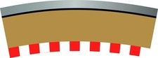 Scalextric Single Lane Radius 3 Curve Outer Borders 22.5  x 4