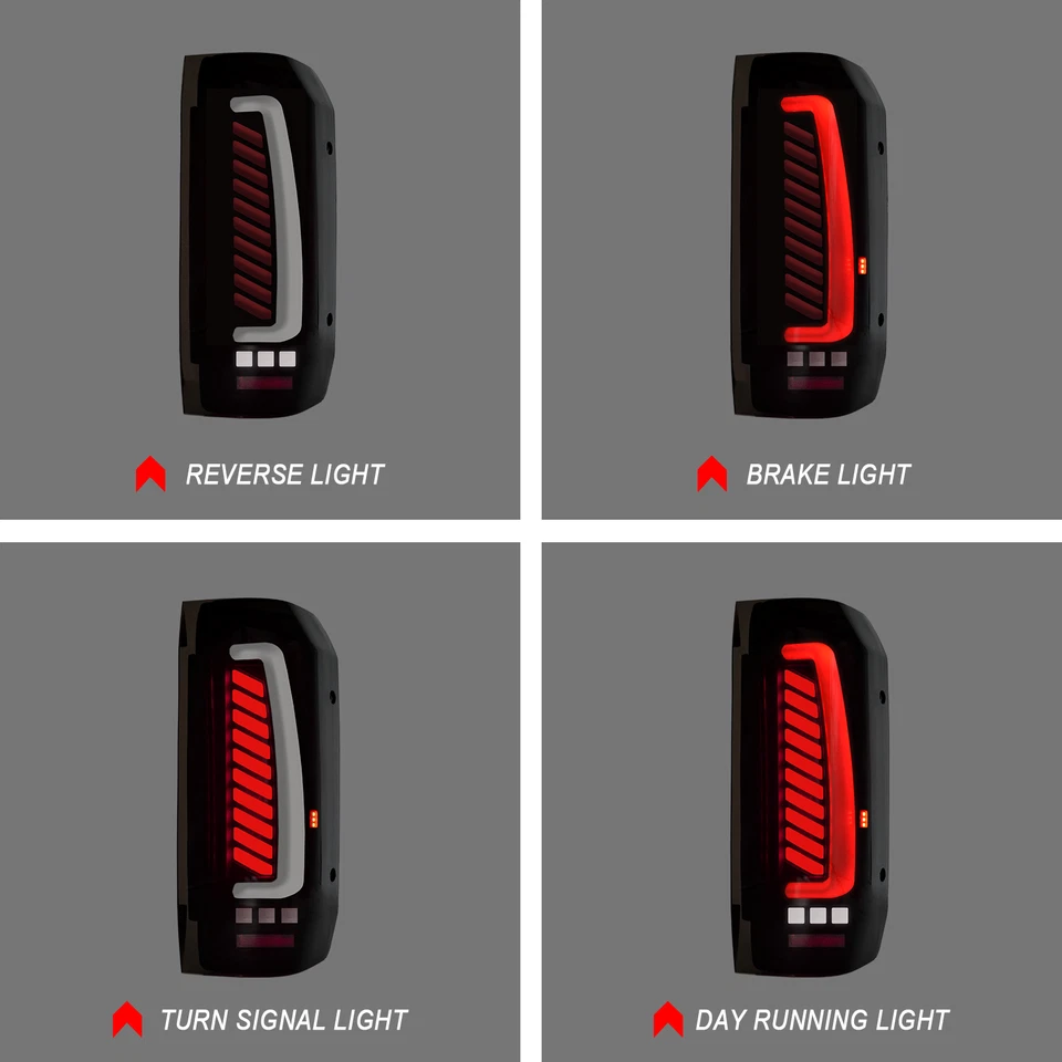 Juego de luces traseras LED Smoke C-Bar para Ford F150 F-150 F250 F350 Bronco 1989-1996 Foto 2 de 4