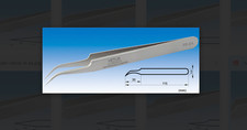 Vetus 5B-SA Non Glare Isolation Eyelash Extension Tweezer Curved Fine Point Tips
