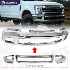Front Bumper Cover Face Bar Chrome Steel For 2020-2022 Ford F250 F350 Super Duty