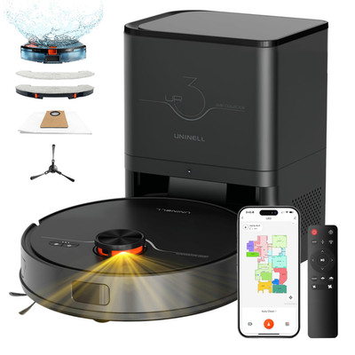 Uninell Robot Vacuum And Mop Self-Emptying Station 7000Pa Suction For Pet Hair
