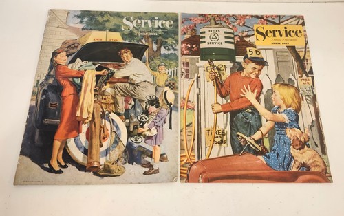 2 Cities Service Oil & Gas Magazines 1951 1955 Great Covers