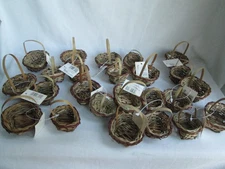 Vintage Lot of 12 Assorted  Miniature Darice Straw Wicker Baskets, 2 Sizes  New