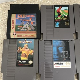 Nintendo NES Lot Of 7 Games Wrestle Mania Total Recall
