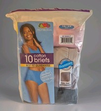 Fruit Of The Loom Women's 100 Cotton Briefs Multicolor 10 Pack Size 10/3X Open